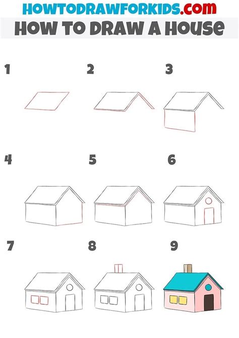 Learn How to Draw a House Step by Step .